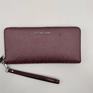 Michael Kors Maroon Wristlet Wallet